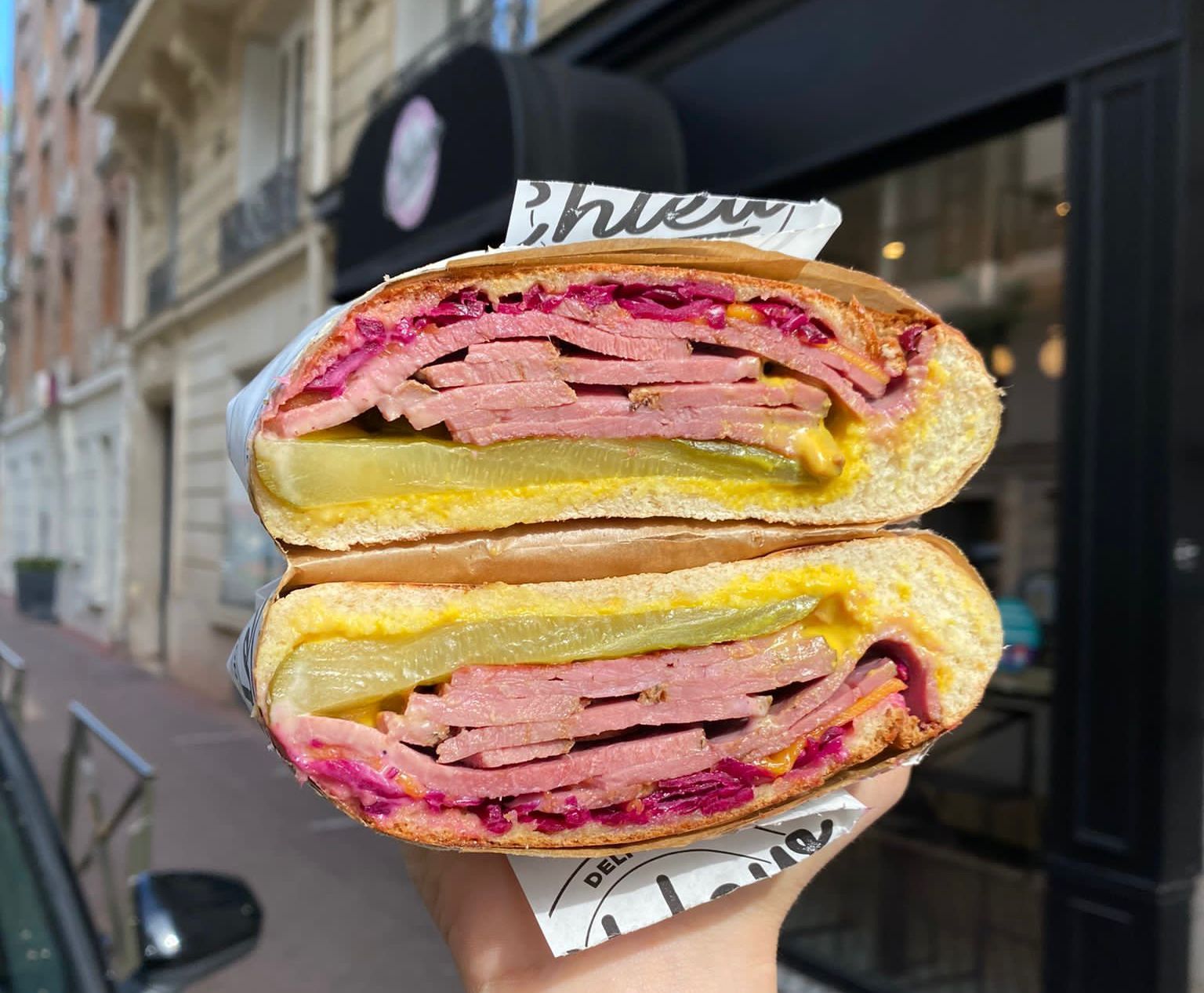 Pastrami sandwich street